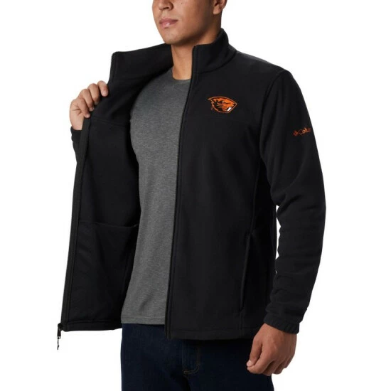 Columbia Men's Collegiate Flanker™ III Fleece Jacket - Oregon State Osu - Black Selected - Image 6