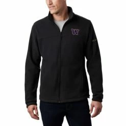 Columbia Men's Collegiate Flanker™ III Fleece Jacket - Tall - Washington Uw - Black Selected