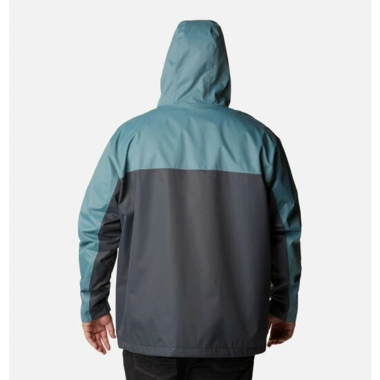 Columbia Men's Hikebound™ Rain Jacket - Big Golden Nugget, Stone Green - Image 2