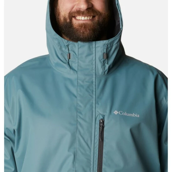 Columbia Men's Hikebound™ Rain Jacket - Big Golden Nugget, Stone Green - Image 4
