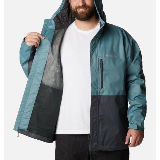 Columbia Men's Hikebound™ Rain Jacket - Big Golden Nugget, Stone Green - Image 5
