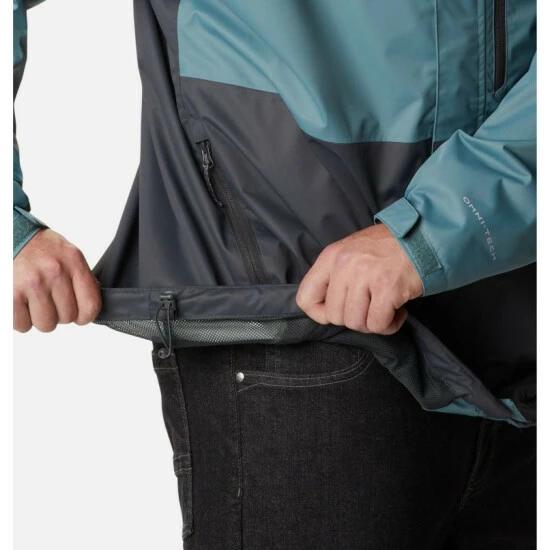 Columbia Men's Hikebound™ Rain Jacket - Big Golden Nugget, Stone Green - Image 6