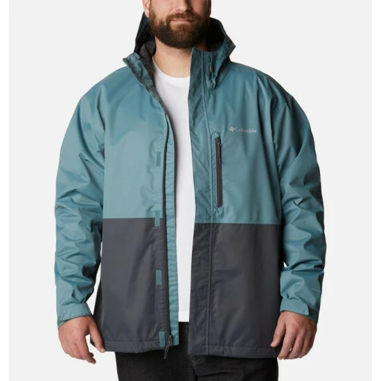 Columbia Men's Hikebound™ Rain Jacket - Big Golden Nugget, Stone Green - Image 7