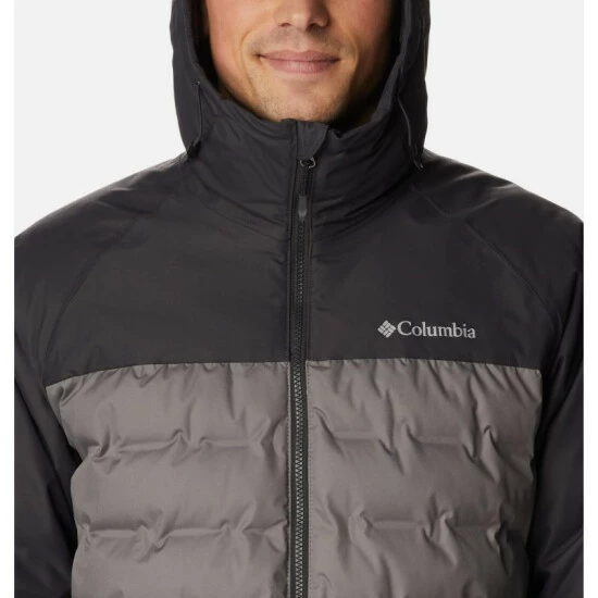 Columbia Men's Grand Trek™ II Down Hooded Jacket - Tall Cordovan, Black - Image 4
