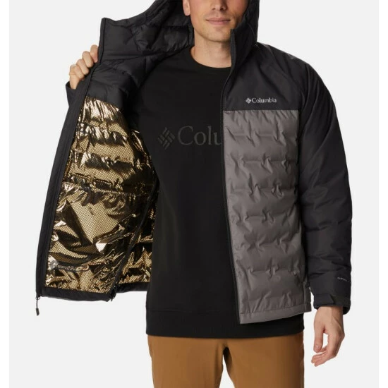 Columbia Men's Grand Trek™ II Down Hooded Jacket - Tall Cordovan, Black - Image 5