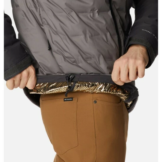 Columbia Men's Grand Trek™ II Down Hooded Jacket - Tall Cordovan, Black - Image 7