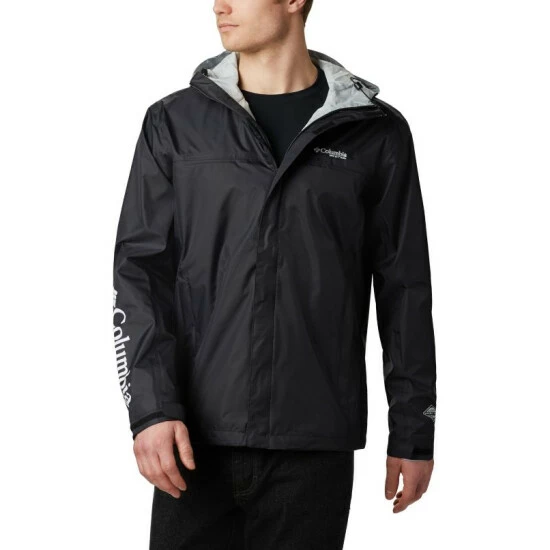 Columbia Men's PFG Storm™ Jacket – Tall Carbon, Red Spark