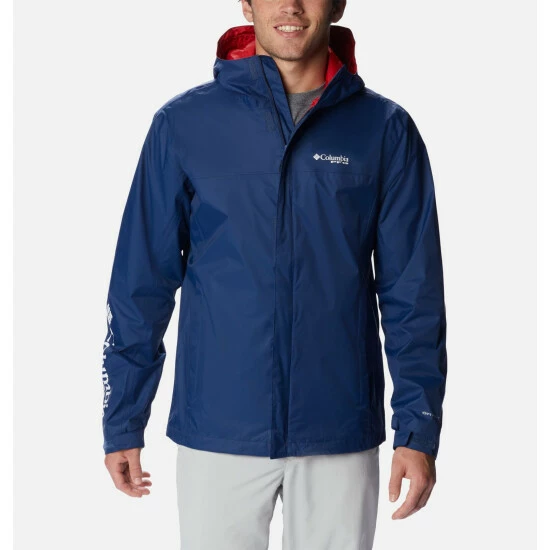 Columbia Men's PFG Storm™ Jacket – Tall Carbon, Red Spark - Image 7