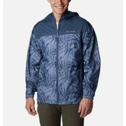 Columbia Men's Flash Challenger™ Novelty Windbreaker Jacket Anct Fssl Floriculture Print, Anct Fssl