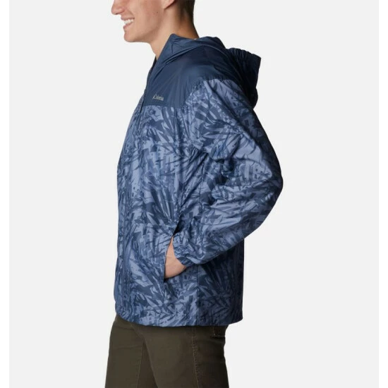 Columbia Men's Flash Challenger™ Novelty Windbreaker Jacket Anct Fssl Floriculture Print, Anct Fssl - Image 3
