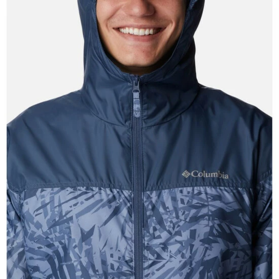 Columbia Men's Flash Challenger™ Novelty Windbreaker Jacket Anct Fssl Floriculture Print, Anct Fssl - Image 4