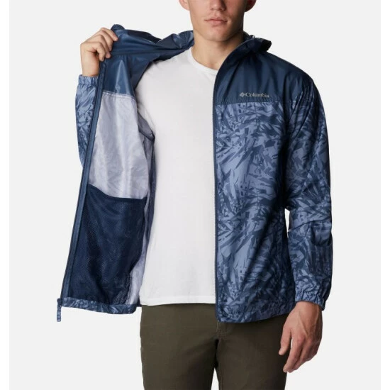 Columbia Men's Flash Challenger™ Novelty Windbreaker Jacket Anct Fssl Floriculture Print, Anct Fssl - Image 5