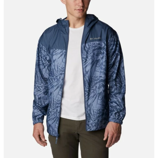 Columbia Men's Flash Challenger™ Novelty Windbreaker Jacket Anct Fssl Floriculture Print, Anct Fssl - Image 7