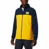 Columbia Men's Collegiate Flanker™ III Fleece Jacket - Tall - Michigan Um - Collegiate Navy, Collegiate Yellow Selected