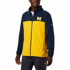 Columbia Men's Collegiate Flanker™ III Fleece Jacket - Tall - Michigan Um - Collegiate Navy, Collegiate Yellow Selected