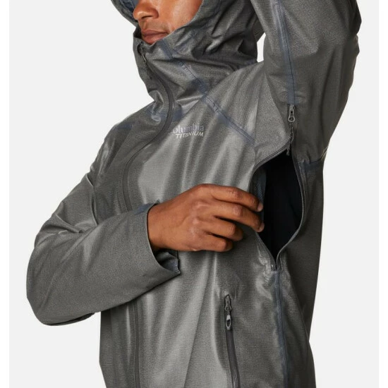 Columbia Men’s OutDry™ Ex Reign Jacket Charcoal Heather Selected - Image 7