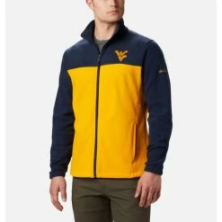Columbia Men's Collegiate Flanker™ III Fleece Jacket - West Virginia University Wv - Collegiate Navy, Mlb Gold Selected