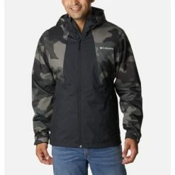 Columbia Men's Inner Limits™ II Rain Jacket Black, Black Mod Camo Print Selected