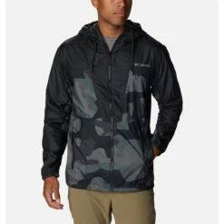 Columbia Men's Trail Traveler™ Windbreaker Black Mod Camo Print, Black Selected