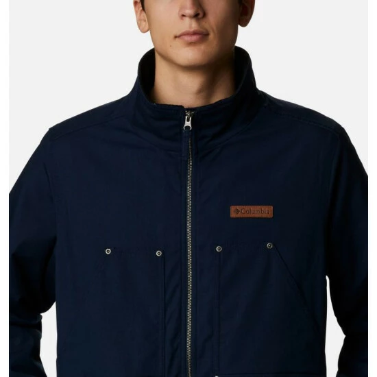 Columbia Men's Loma Vista™ Fleece Lined Jacket Collegiate Navy, Stone Green Plaid Selected - Image 4